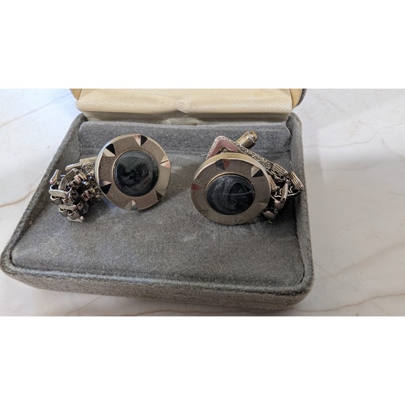 Emilio Ponte Other - Emilio Ponte Roma Milano Vintage Silver Tone Wrap Mesh Chain Cufflinks with Box